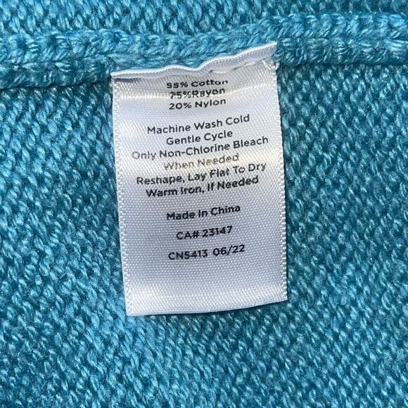 Talbots Blue Cape Poncho Sweater Small Like New Pullover turtle neck ￼ - Picture 6 of 6